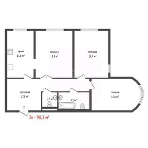 3-к квартира, вторичка, 90м2, 10/28 этаж