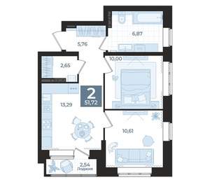 2-к квартира, вторичка, 52м2, 4/23 этаж