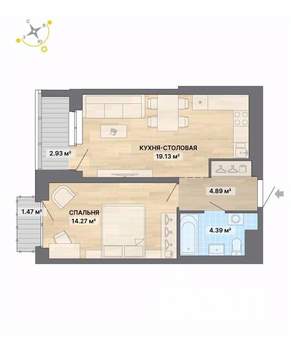 1-к квартира, вторичка, 47м2, 13/16 этаж