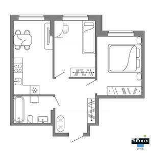 2-к квартира, вторичка, 51м2, 15/32 этаж