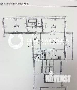 3-к квартира, вторичка, 63м2, 3/9 этаж