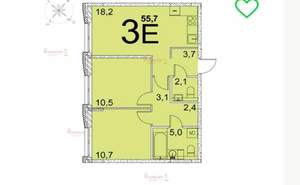 3-к квартира, сданный дом, 55м2, 5/9 этаж