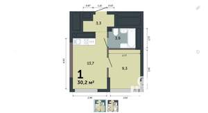1-к квартира, вторичка, 30м2, 8/15 этаж