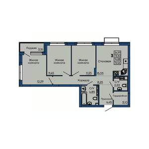 3-к квартира, вторичка, 75м2, 8/13 этаж