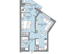 1-к квартира, вторичка, 48м2, 2/8 этаж