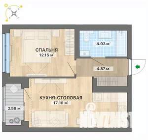 1-к квартира, вторичка, 42м2, 12/12 этаж
