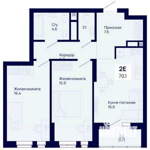 2-к квартира, вторичка, 70м2, 11/18 этаж