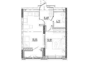 1-к квартира, вторичка, 39м2, 11/15 этаж