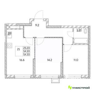 2-к квартира, вторичка, 54м2, 21/31 этаж