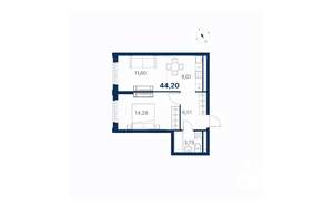 1-к квартира, вторичка, 45м2, 27/28 этаж