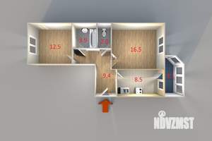 2-к квартира, вторичка, 54м2, 7/10 этаж
