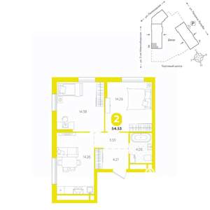 2-к квартира, вторичка, 55м2, 20/24 этаж