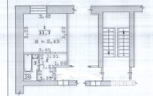 1-к квартира, вторичка, 18м2, 2/5 этаж