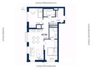 2-к квартира, вторичка, 67м2, 21/29 этаж