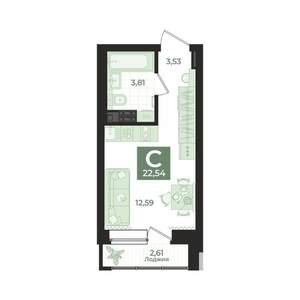 Студия квартира, вторичка, 23м2, 4/9 этаж