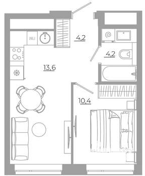 1-к квартира, вторичка, 32м2, 9/29 этаж