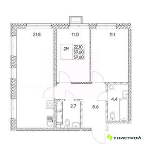 2-к квартира, вторичка, 60м2, 10/31 этаж
