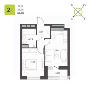 1-к квартира, вторичка, 37м2, 16/23 этаж
