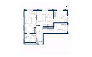 3-к квартира, вторичка, 91м2, 6/28 этаж