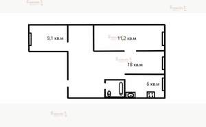 3-к квартира, вторичка, 58м2, 1/5 этаж