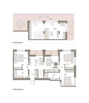 3-к квартира, вторичка, 140м2, 8/8 этаж