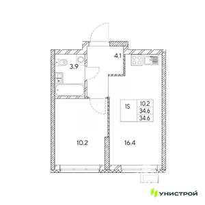 1-к квартира, вторичка, 35м2, 11/31 этаж