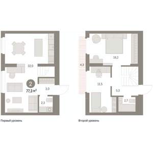 2-к квартира, вторичка, 77м2, 8/9 этаж