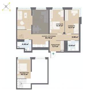 2-к квартира, вторичка, 99м2, 26/26 этаж