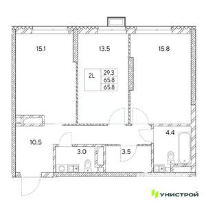 2-к квартира, вторичка, 66м2, 4/31 этаж