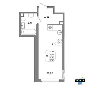 Студия квартира, вторичка, 27м2, 9/32 этаж