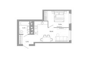 1-к квартира, вторичка, 41м2, 19/24 этаж