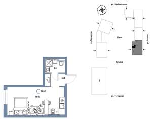 Студия квартира, строящийся дом, 26м2, 4/24 этаж