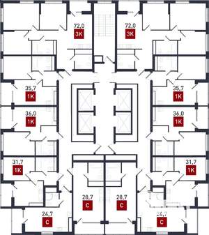 Студия квартира, вторичка, 29м2, 28/31 этаж