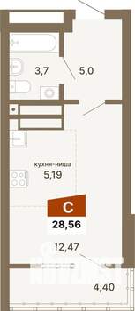 Студия квартира, строящийся дом, 29м2, 21/23 этаж