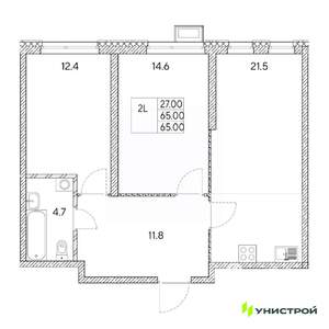 2-к квартира, вторичка, 65м2, 10/31 этаж