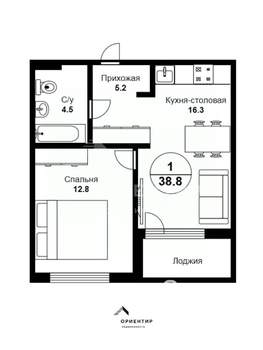 1-к квартира, вторичка, 39м2, 7/28 этаж