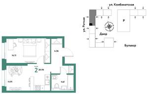 2-к квартира, вторичка, 40м2, 3/21 этаж