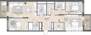 3-к квартира, вторичка, 115м2, 17/28 этаж