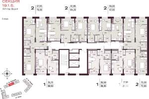 2-к квартира, вторичка, 70м2, 3/25 этаж