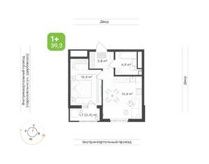 1-к квартира, вторичка, 39м2, 18/24 этаж