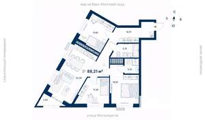 3-к квартира, вторичка, 88м2, 10/31 этаж