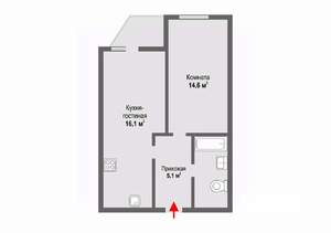 1-к квартира, вторичка, 40м2, 5/15 этаж