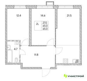 2-к квартира, вторичка, 65м2, 13/30 этаж