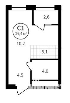 Студия квартира, вторичка, 25м2, 21/25 этаж