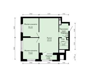 2-к квартира, вторичка, 54м2, 15/30 этаж