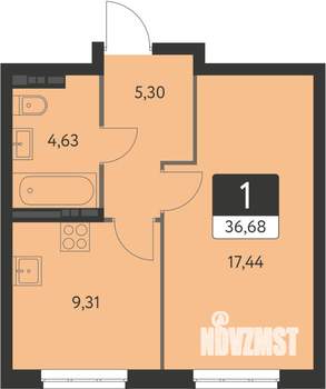 1-к квартира, вторичка, 37м2, 13/31 этаж