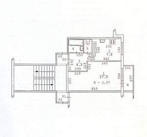 1-к квартира, вторичка, 34м2, 4/5 этаж