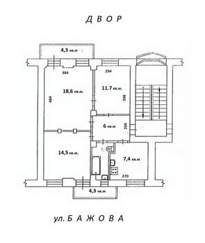 3-к квартира, вторичка, 62м2, 2/6 этаж