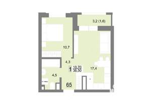 1-к квартира, вторичка, 39м2, 10/26 этаж