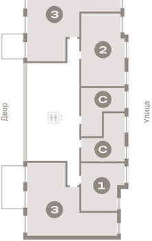 2-к квартира, вторичка, 58м2, 2/25 этаж